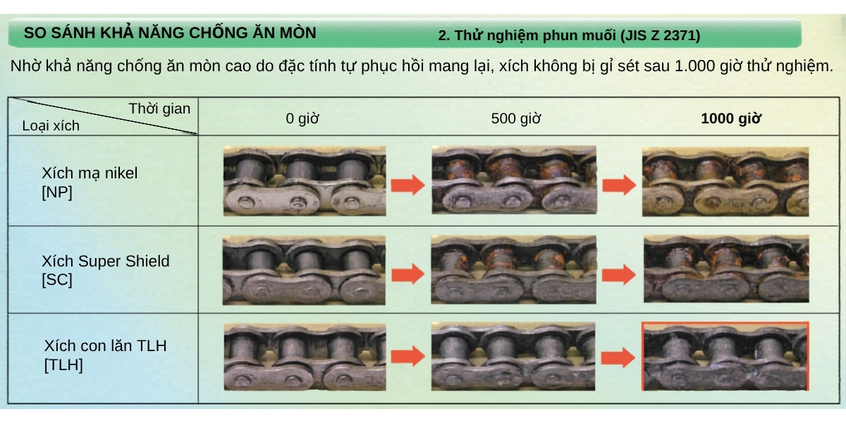 Khả năng chống ăn mòn Thử nghiệm phun muối